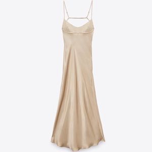Zara Satin Effect Cut Cut Out Dress